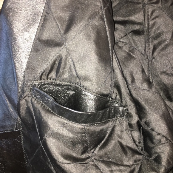 VINTAGE Genuine Leather Motorcycle Jacket Black Echtes Leder Womens Medium - Picture 7 of 16